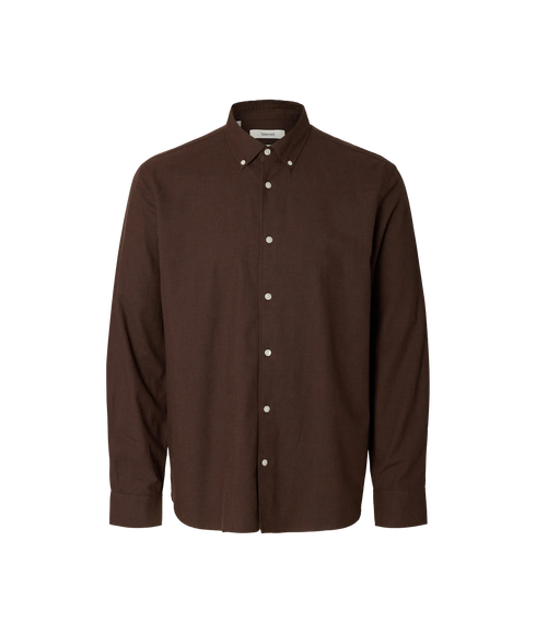 Regcole Jay Melange LS Shirt - Brown