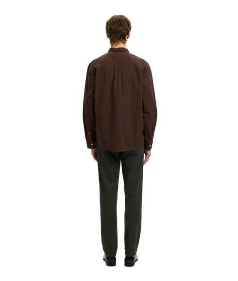Regcole Jay Melange LS Shirt - Brown