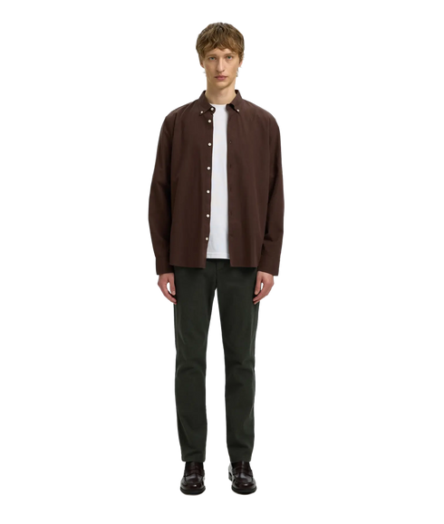 Regcole Jay Melange LS Shirt - Brown