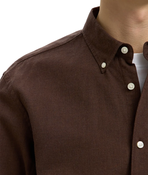 Regcole Jay Melange LS Shirt - Brown