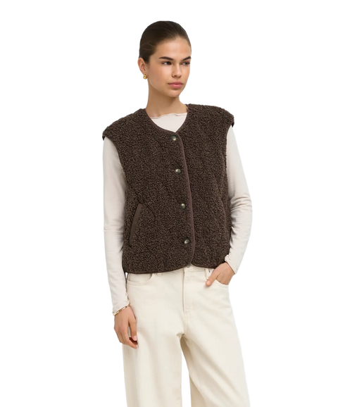 Ines Teddy Waistcoat - Brown