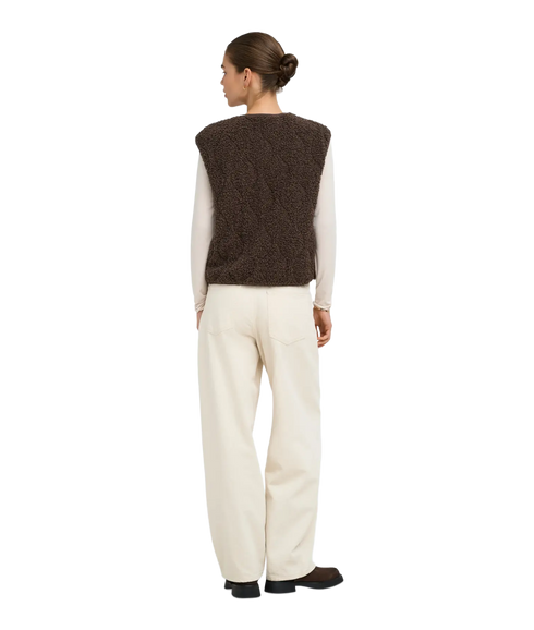 Ines Teddy Waistcoat - Brown