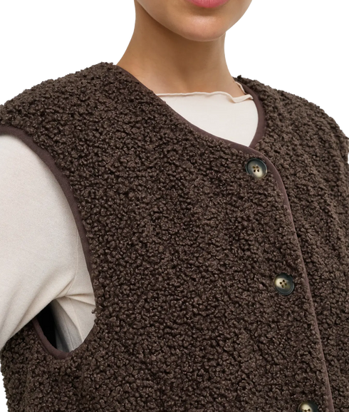 Ines Teddy Waistcoat - Brown