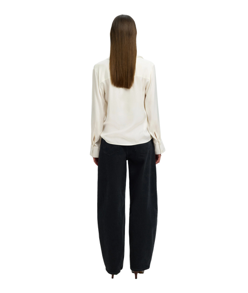 Jonna Reg LS Open Collar Shirt - White
