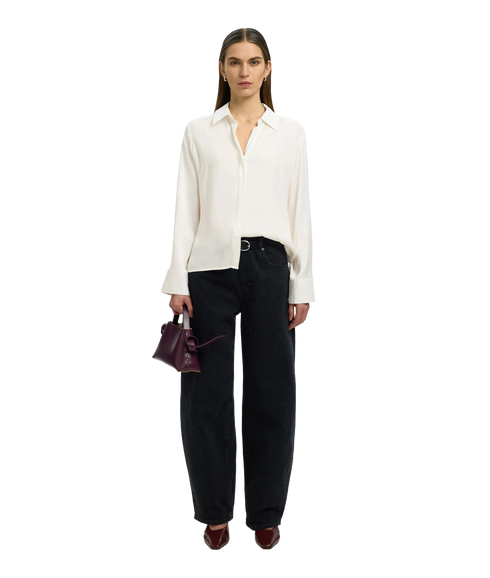 Jonna Reg LS Open Collar Shirt - White