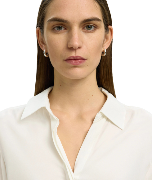 Jonna Reg LS Open Collar Shirt - White