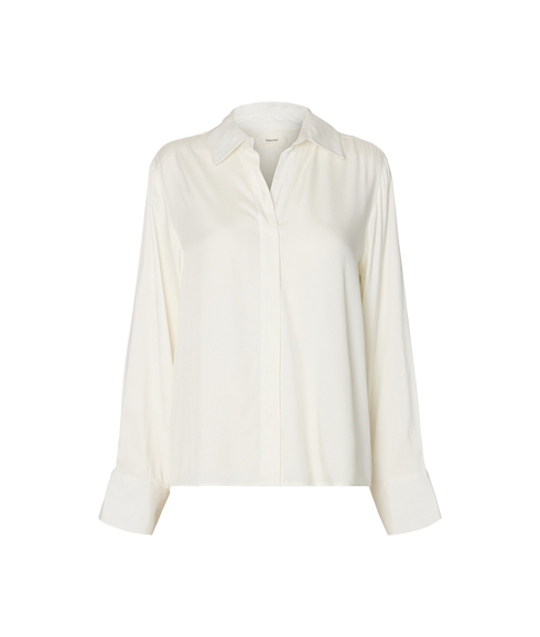 Jonna Reg LS Open Collar Shirt - White