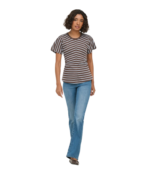 Marie Stripe Top - Brown