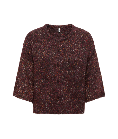 Zille SS O-Neck Button Cardi - Purple