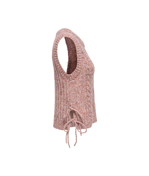 Zille Tie O-Neck Vest - Pink