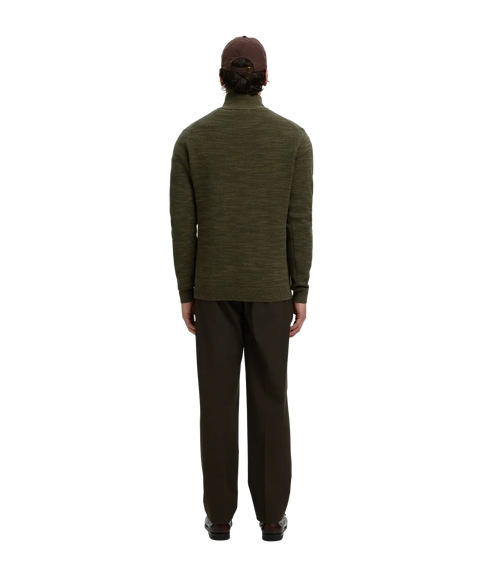 Dane LS Knit Structure Half Zip - Green