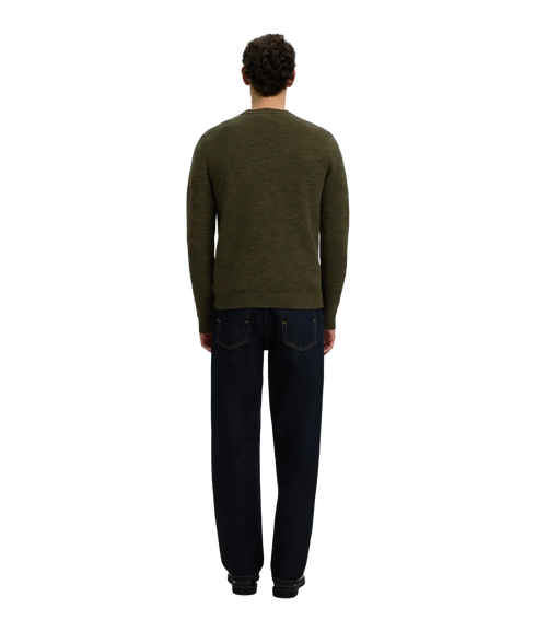 Dane LS Knit Structure Crew Neck- Green