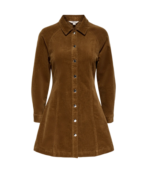 Zeva LS Short Cord Dress - Brown