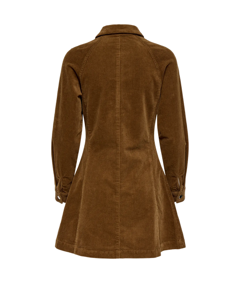 Zeva LS Short Cord Dress - Brown