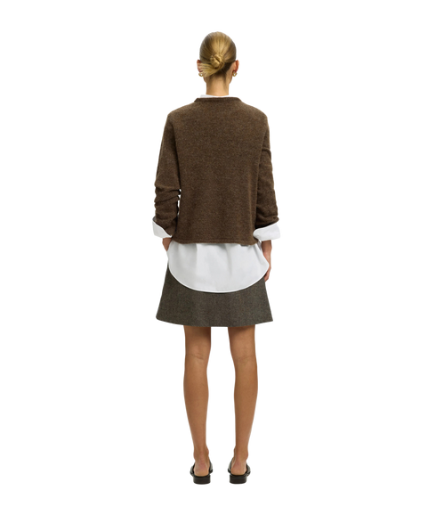 Lulu New LS Knit O-Neck - Brown