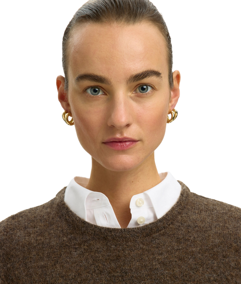 Lulu New LS Knit O-Neck - Brown