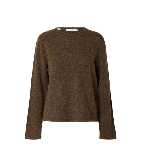 Lulu New LS Knit O-Neck - Brown