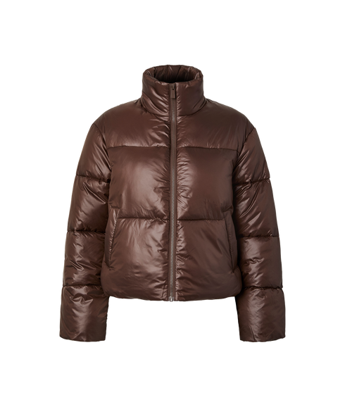 Amilia Short Puffer Jacket Pwp - Brown