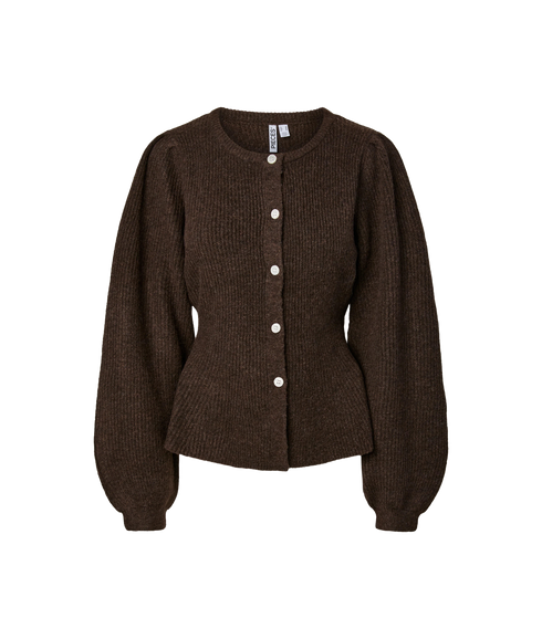Silly LS Puff Knit CardiganBc - Brown
