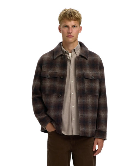 Mitch Wool Blend Shacket - Brown