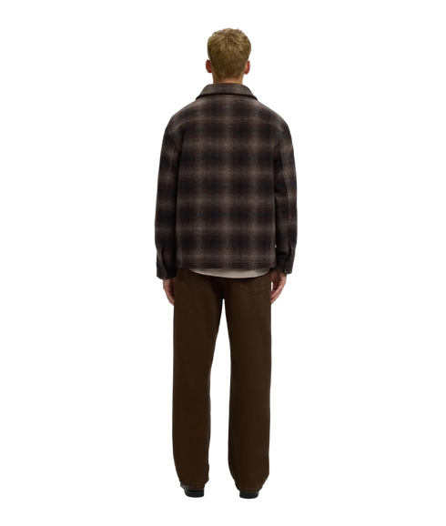 Mitch Wool Blend Shacket - Brown