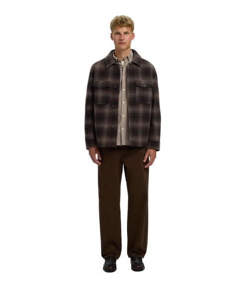 Mitch Wool Blend Shacket - Brown