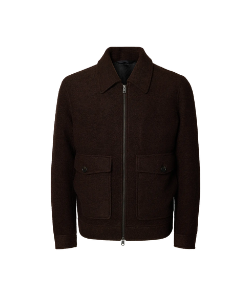 Jakob Wool Blend Jkt - Brown