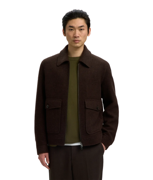 Jakob Wool Blend Jkt - Brown