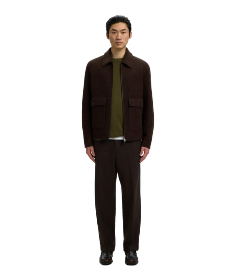 Jakob Wool Blend Jkt - Brown