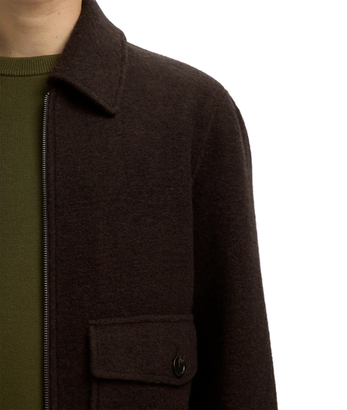Jakob Wool Blend Jkt - Brown