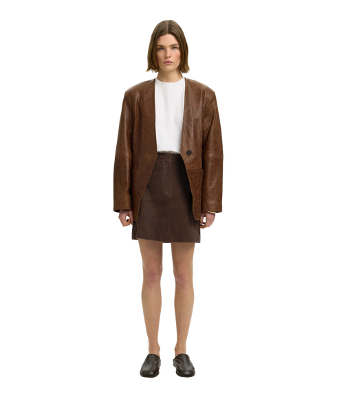 Kaya Suede Skirt- Brown