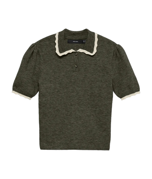 Ella 2/4 Polo Pullover - Green