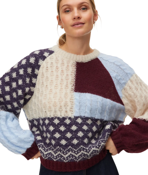 Kristin LS O-Neck Pullover - Purple