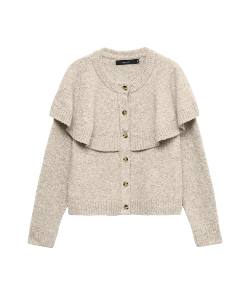 Lilli LS O-Neck Cape Cardigan Boo - Grey