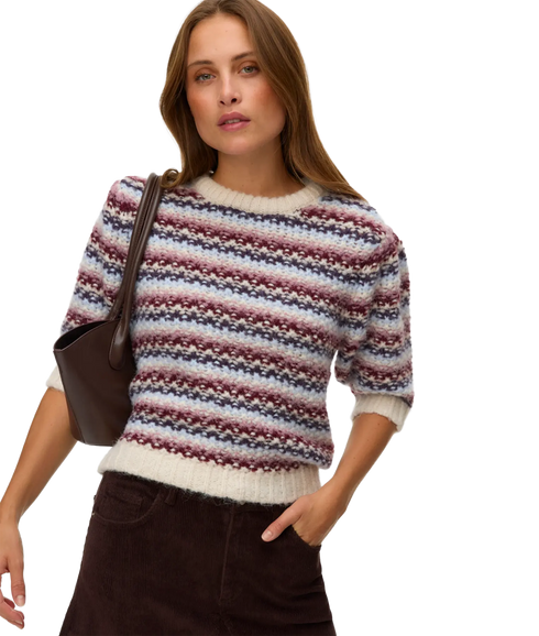 Cella 2/4 O-Neck Pullover - Blue