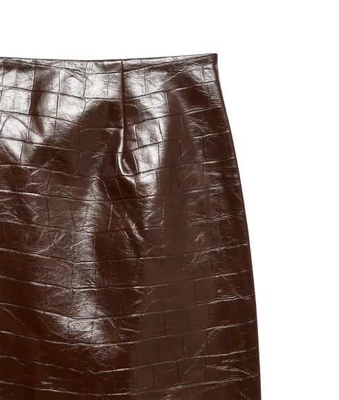 Carly Short Coated Skirt - Brown