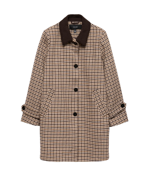 Jackie Check Coat Boo - Brown