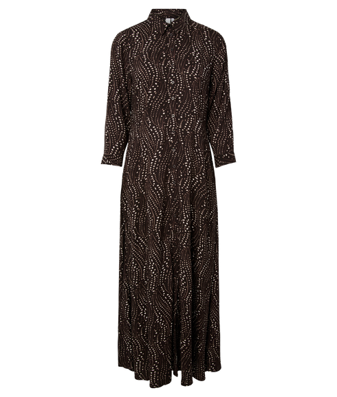 Savanna Long Shirt Dress - Brown