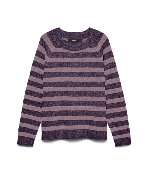 Doffy LS O-Neck Blouse - Purple