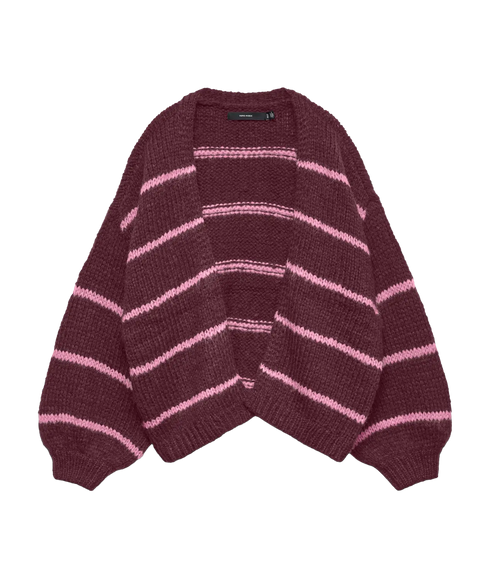 Maybe Art LS Open Cardigan - Purple