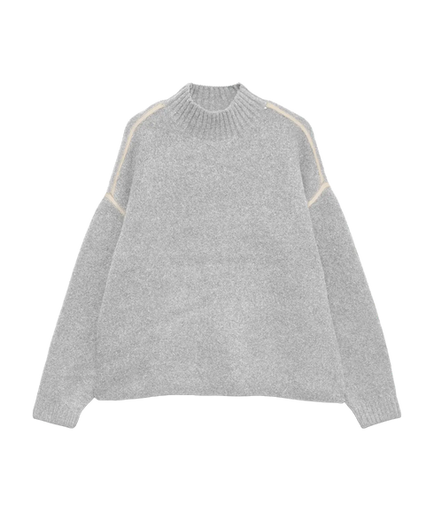 Boom LS Highneck Piping Pullover - Grey