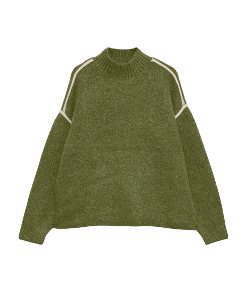 Boom LS Highneck Piping Pullover - Green