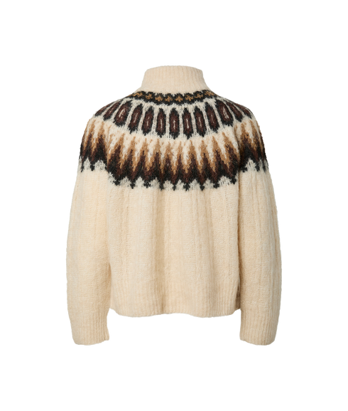 Domina LS Wool Blend Knit Pullover - White