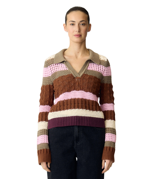 Kala LS Short Knit Pullover - Pink