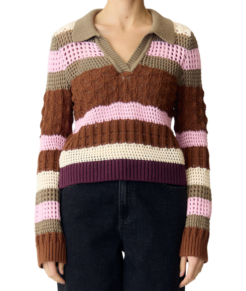 Kala LS Short Knit Pullover - Pink