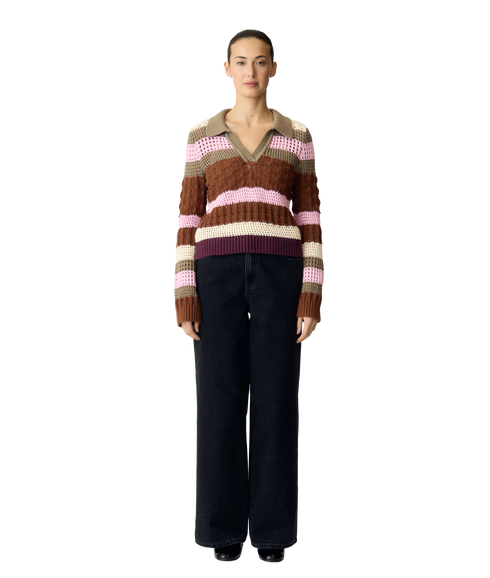 Kala LS Short Knit Pullover - Pink