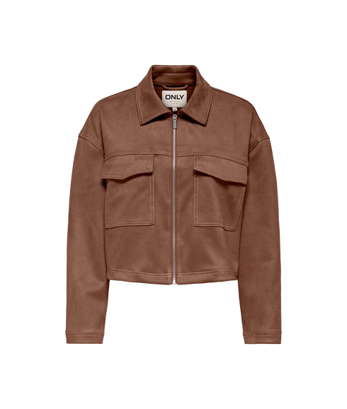 Stina Faux Suede Jacket - Brown
