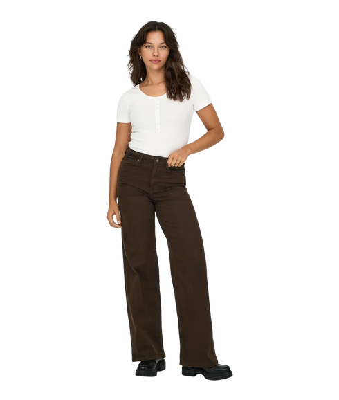 Madison Blush Wide Color Denim - Brown