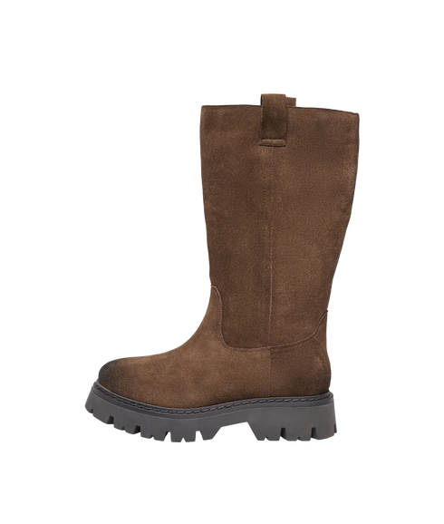 Ea Leather High Boot - Brown