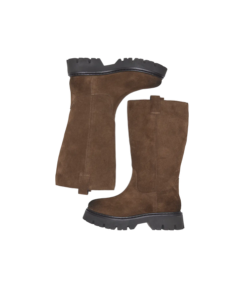 Ea Leather High Boot - Brown